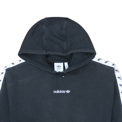 adidas Mens Black Pullover Fleece Hoodie M Sports Logo Sweatshirt