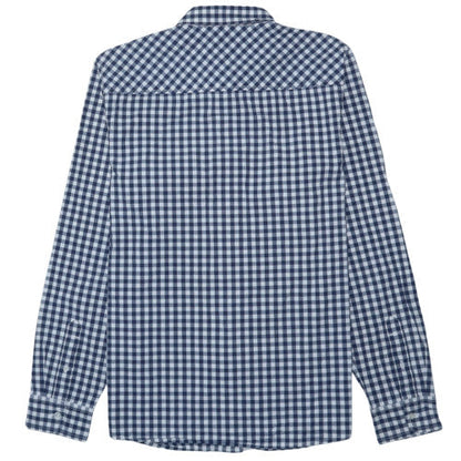 Carhartt Mens Blue Check Button-Up Cotton Shirt L Long Sleeve Casual