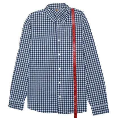 Carhartt Mens Blue Check Button-Up Cotton Shirt L Long Sleeve Casual