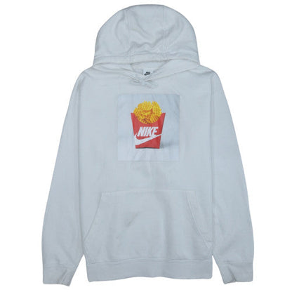 Nike Men's White 3XL Pullover Hoodie with Graphic Print