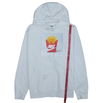 Nike Men's White 3XL Pullover Hoodie with Graphic Print