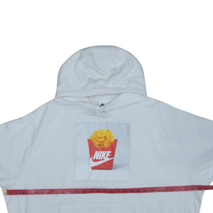 Nike Men's White 3XL Pullover Hoodie with Graphic Print