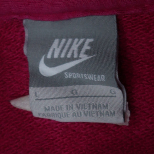 Nike Womens Pink Pullover Hoodie Large 100% Cotton Sportswear