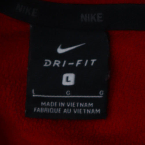 Nike Men's Red Dri-FIT Pullover Hoodie L Sports Training