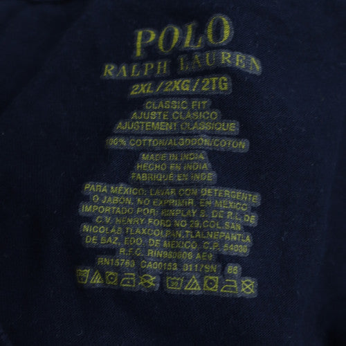 Ralph Lauren Men's Navy Blue 2XL Classic Fit V-Neck T-Shirt