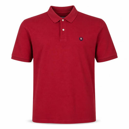 Front view of Chaps Ralph Lauren Men's Red 2XL Cotton Short Sleeve Polo Shirt