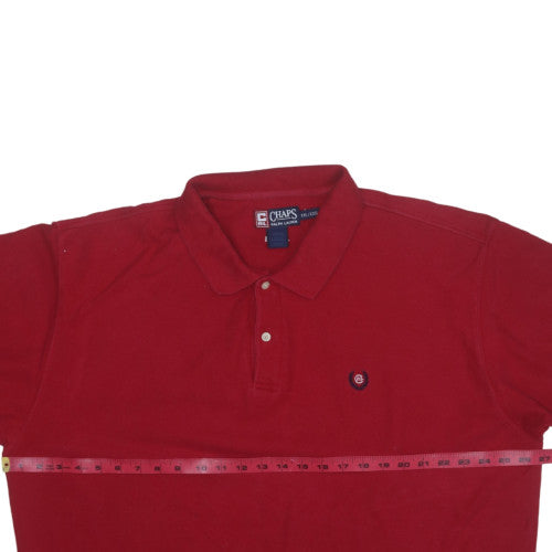 Chaps Ralph Lauren Men's Red 2XL Cotton Short Sleeve Polo Shirt