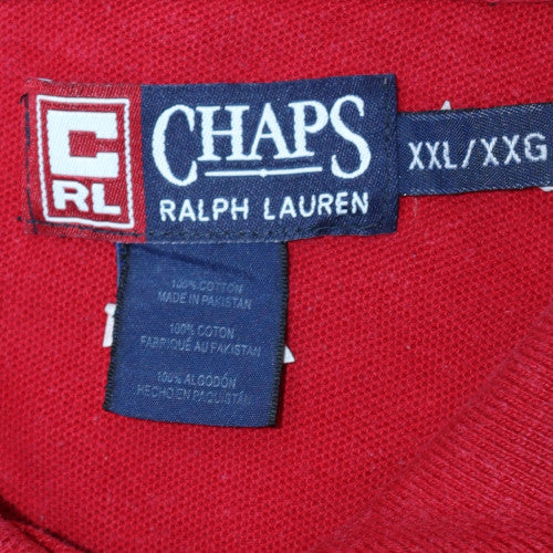 Chaps Ralph Lauren Men's Red 2XL Cotton Short Sleeve Polo Shirt