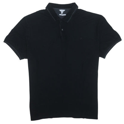 Calvin Klein Men's Black 2XL Pima Cotton Short Sleeve Polo Shirt