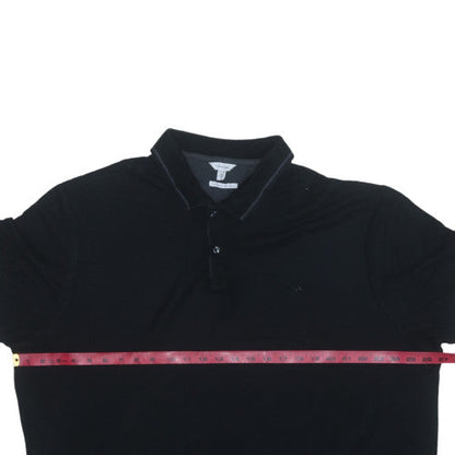 Calvin Klein Men's Black 2XL Pima Cotton Short Sleeve Polo Shirt