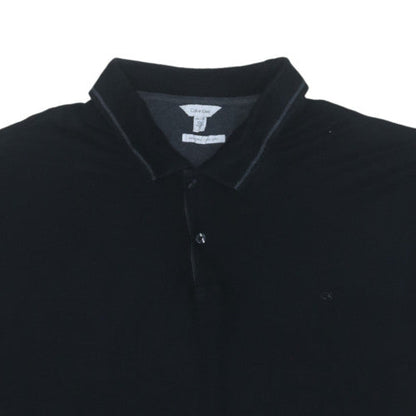 Calvin Klein Men's Black 2XL Pima Cotton Short Sleeve Polo Shirt