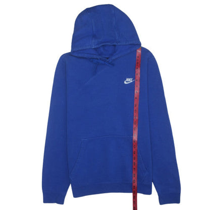 Nike Men Blue Pullover Hoodie Small Fleece Logo Sportswear