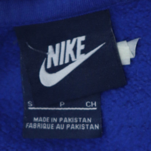 Nike Men Blue Pullover Hoodie Small Fleece Logo Sportswear