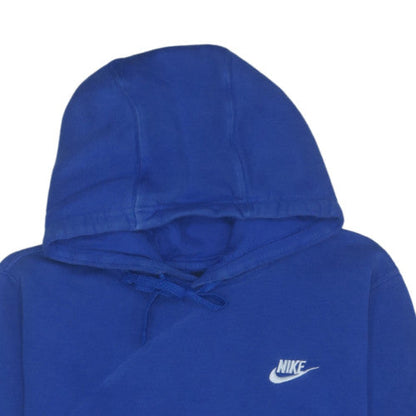Nike Men Blue Pullover Hoodie Small Fleece Logo Sportswear
