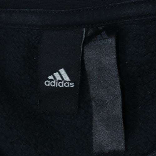 adidas Men’s Black Crew Neck Pullover Sweatshirt M Sports Fleece