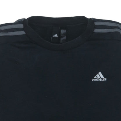 adidas Men’s Black Crew Neck Pullover Sweatshirt M Sports Fleece