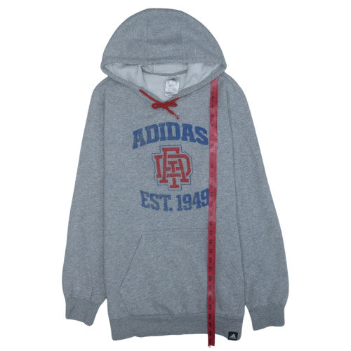 Adidas Men's Grey Pullover Hoodie M Sports Graphic Fleece