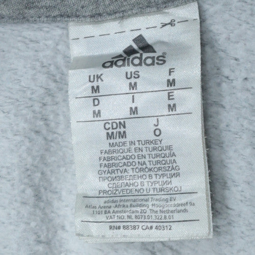 Adidas Men's Grey Pullover Hoodie M Sports Graphic Fleece