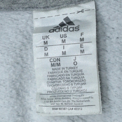 Adidas Men's Grey Pullover Hoodie M Sports Graphic Fleece