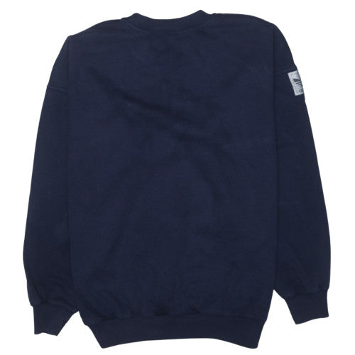 Adidas Mens Blue Crew Neck Sweatshirt L Regular Fit Vintage Logo