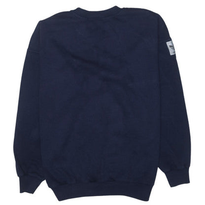 Adidas Mens Blue Crew Neck Sweatshirt L Regular Fit Vintage Logo