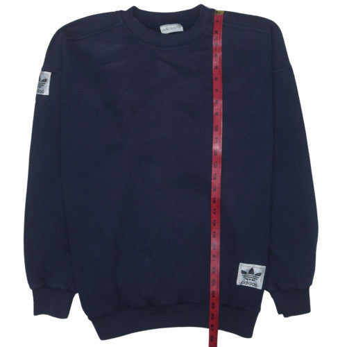 Adidas Mens Blue Crew Neck Sweatshirt L Regular Fit Vintage Logo