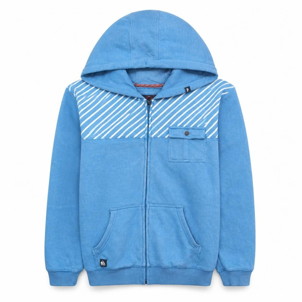 Quiksilver Boys Blue Full Zip Hoodie Size 16 Cotton Blend Casual