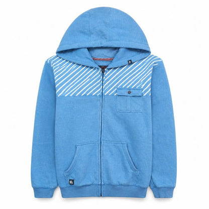 Quiksilver Boys Blue Full Zip Hoodie Size 16 Cotton Blend Casual