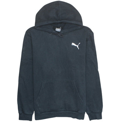 Puma Men's Black Pullover Hoodie M Logo Fleece Sweatshirt