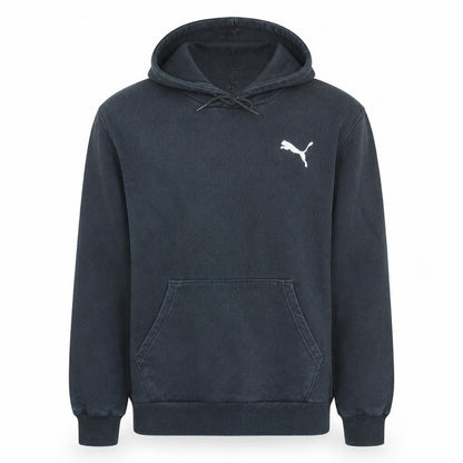 Puma Men's Black Pullover Hoodie M Logo Fleece Sweatshirt
