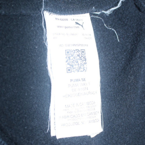 Puma Men's Black Pullover Hoodie M Logo Fleece Sweatshirt