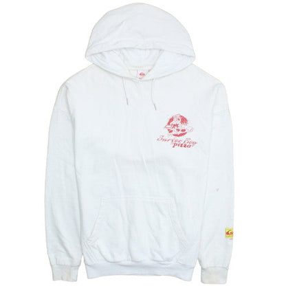 Quiksilver Stranger Things White Cotton Hoodie Women L Pullover Graphic
