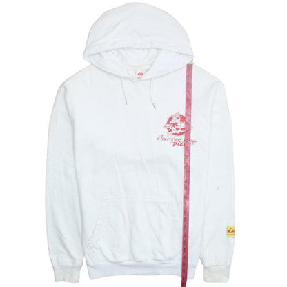 Quiksilver Stranger Things White Cotton Hoodie Women L Pullover Graphic