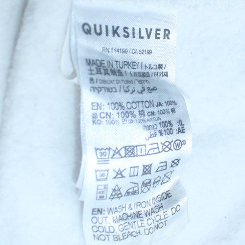 Quiksilver Stranger Things White Cotton Hoodie Women L Pullover Graphic