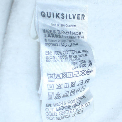 Quiksilver Stranger Things White Cotton Hoodie Women L Pullover Graphic