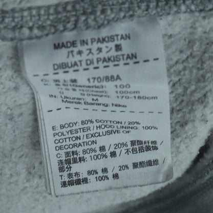 Nike Men's Grey Pullover Hoodie M Fleece Regular Fit Sportswear