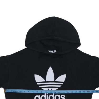 Adidas Womens Black Trefoil Logo Pullover Hoodie Size 8