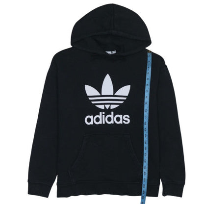 Adidas Womens Black Trefoil Logo Pullover Hoodie Size 8