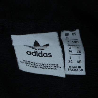 Adidas Womens Black Trefoil Logo Pullover Hoodie Size 8