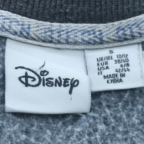 Disney Women Grey Stitch Graphic Crew Neck Pullover Sweatshirt Size 10/12