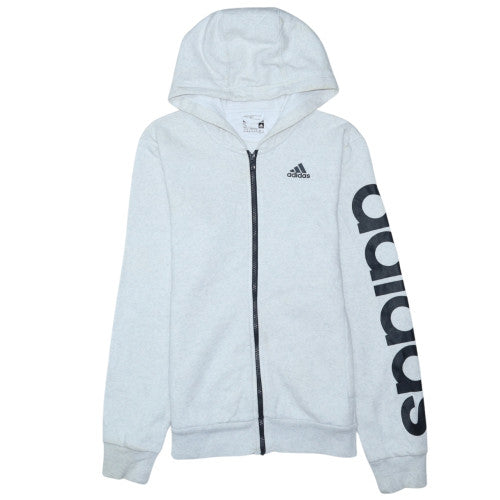 Adidas Women Grey Full Zip Hoodie Small Sport Essentials