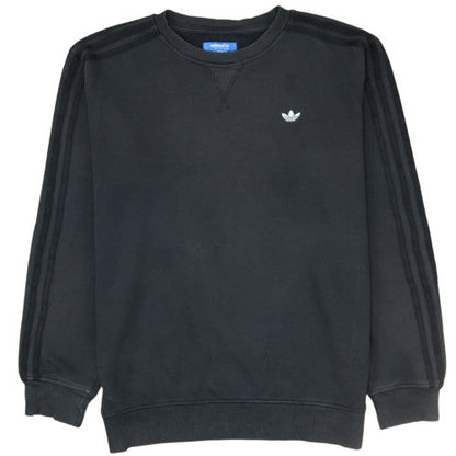 adidas Men's Black Classic Trefoil Crew Neck Sweatshirt Size M