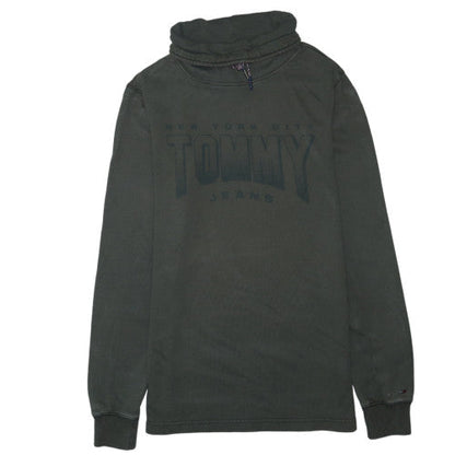 Tommy Jeans Men's Green L Sweatshirt with High Neck Graphic Print