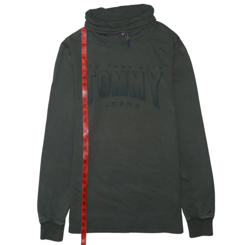 Tommy Jeans Men's Green L Sweatshirt with High Neck Graphic Print