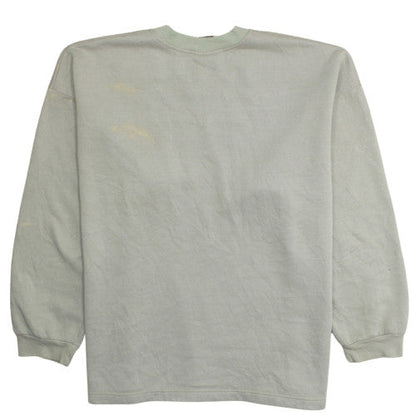 adidas Men's Beige Logo Pullover Sweatshirt L Crew Neck Fleece