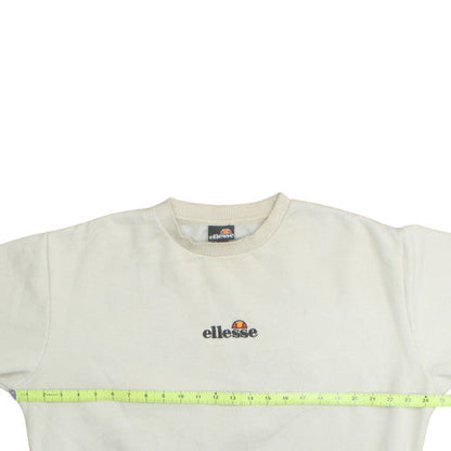 Ellesse Men's Beige Crew Neck Pullover Sweatshirt L Regular Fit