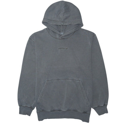 Adidas Mens Grey Pullover Hoodie L Fleece Lined Sweatshirt