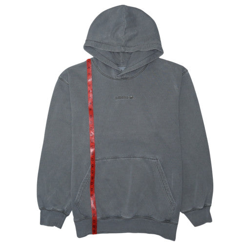 Adidas Mens Grey Pullover Hoodie L Fleece Lined Sweatshirt