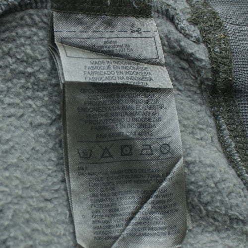 Adidas Mens Grey Pullover Hoodie L Fleece Lined Sweatshirt