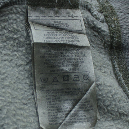 Adidas Mens Grey Pullover Hoodie L Fleece Lined Sweatshirt